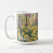 Spring  Blooming Daffodils Mom  コーヒーマグカップ (左)