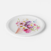 Spring Blossom Bouquet with Butterfly ペーパープレート (アングル)