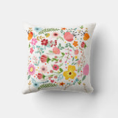 Spring Blossom Floral Throw Pillow クッション (裏面)