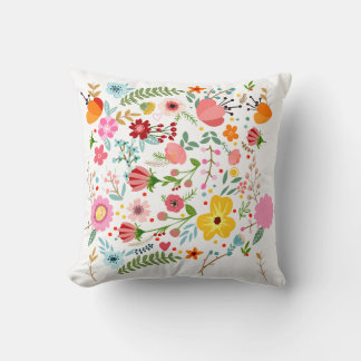 Spring Blossom Floral Throw Pillow クッション