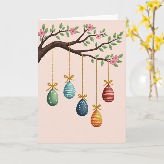 Spring Blossom Hanging Ornaments Card カード (黄色い花)