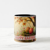 Spring Blossom Magic with Easter Egg Splendor ツートーンマグカップ (中央)