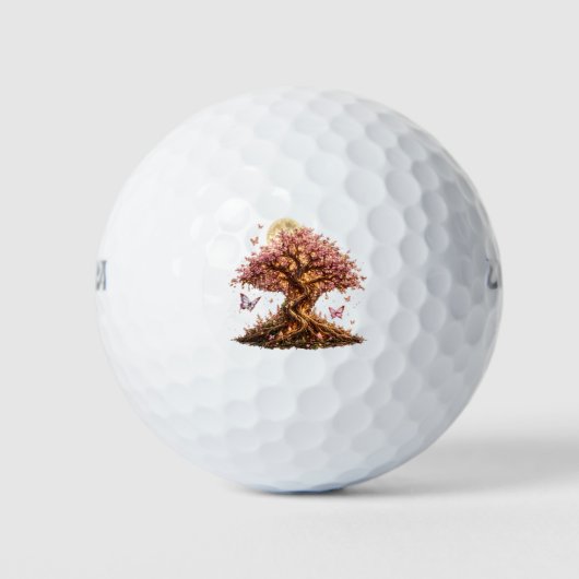 Spring Blossom Moon Tree Golf Ball ゴルフボール (正面)