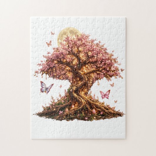 Spring Blossom Moon Tree Puzzle ジグソーパズル (縦)