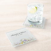Spring Blossom Wedding Glass Coasters ガラスコースター (アングル)
