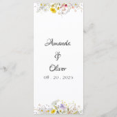 Spring Blossom Wedding Menu メニュー (裏面)