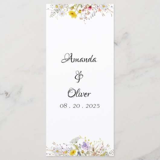 Spring Blossom Wedding Menu メニュー (裏面)