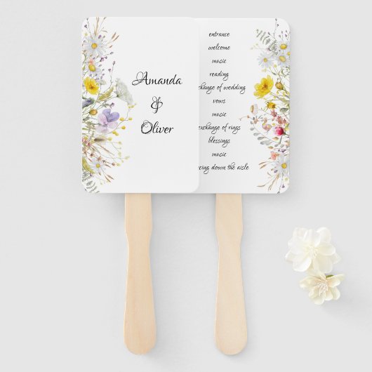 Spring Blossom Wedding Program Hand Fans ハンドファン (正面&裏面)