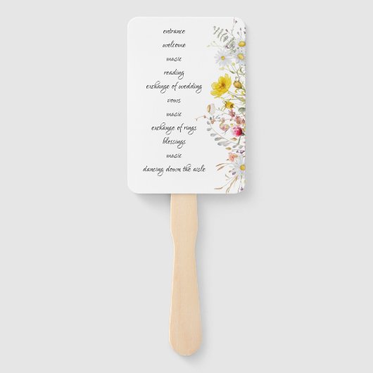 Spring Blossom Wedding Program Hand Fans ハンドファン (裏面)