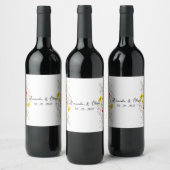 Spring Blossom Wedding WIne Bottle Labels ワインラベル (ボトル)