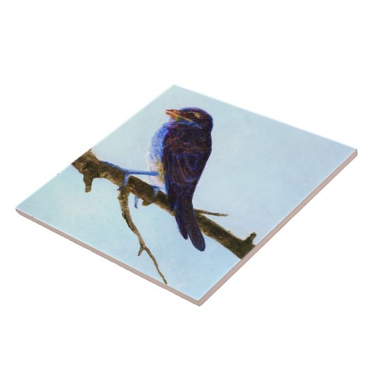 Spring Blue Bird Ceramic Tile タイル (側面)