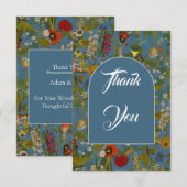 Spring Blue Mary Delany Botanical Collage Thank Yo サンキューカード (正面/裏面)