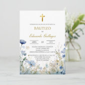 Spring blue wild flower baptism  招待状 (スタンド正面)