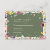 Spring Boho Chic Colorful Wildflower Wedding  エンクロージャーカード (正面)