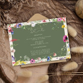 Spring Boho Chic Colorful Wildflower Wedding  エンクロージャーカード