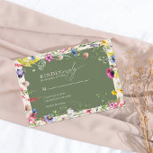 Spring Boho Chic Colorful Wildflower Wedding  エンクロージャーカード