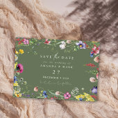 Spring Boho Chic Colorful Wildflower Wedding  招待状