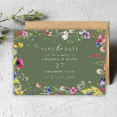 Spring Boho Chic Colorful Wildflower Wedding  招待状