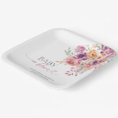 Spring Boho Garden Floral Baby In Bloom ペーパープレート (傾斜あり)