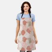 Spring Botanical Blush Sage All-Over Print Apron エプロン (着用した状態)