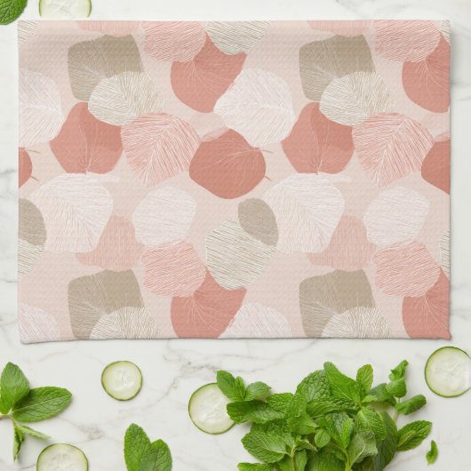 Spring Botanical Blush Sage Leaves Kitchen Towels キッチンタオル (折り畳み)