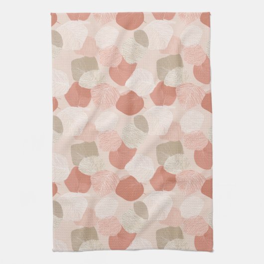 Spring Botanical Blush Sage Leaves Kitchen Towels キッチンタオル (縦)