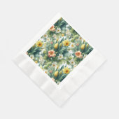 Spring Botanical Floral Easter Napkins 縁ありランチョンナプキン (角)