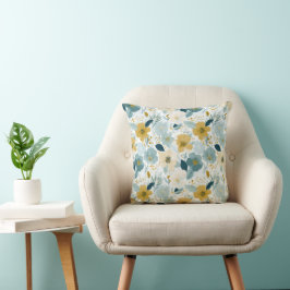 Spring Botanical Floral  Throw Pillow クッション