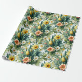 Spring Botanical Floral Wrapping Paper ラッピングペーパー (アンロールド)