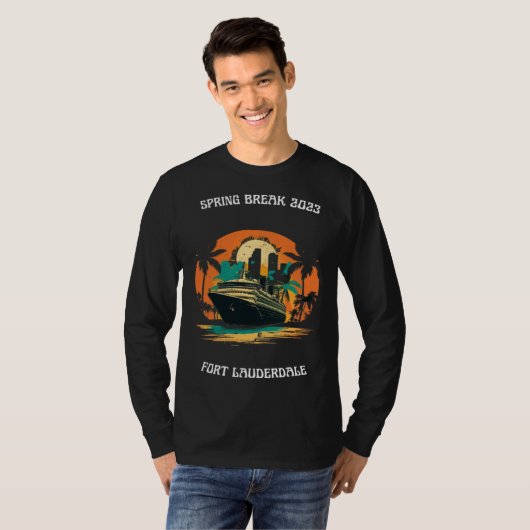 Spring Break 2023 Fort Lauderdale Florida Cruise Tシャツ (正面フル)