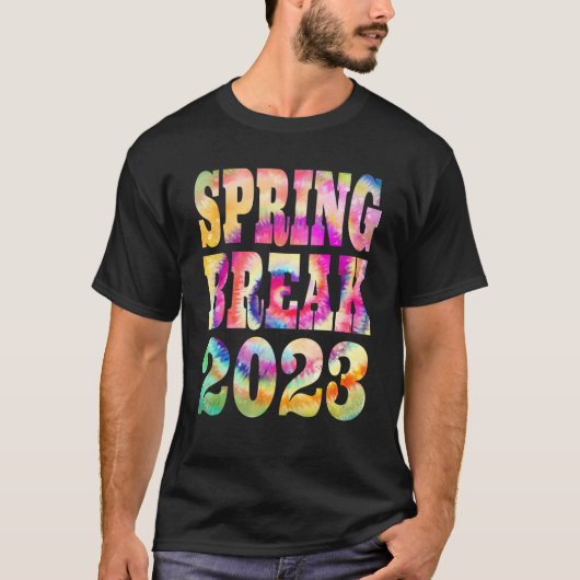 Spring Break 2023 Groovy Tie Dye Matching Family Tシャツ (正面)