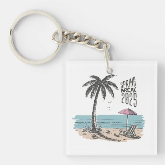 Spring Break 2025 ビーチの雰囲気 キーホルダー (正面)