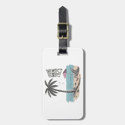 Spring Break 2025 Beach Vibes ラゲッジタグ (正面縦)