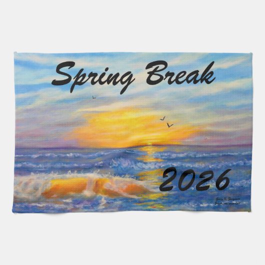 「SPRING BREAK 2026海波」 キッチンタオル (横)