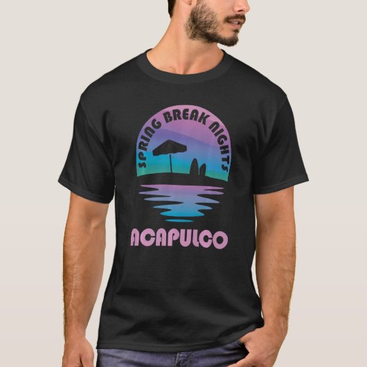Spring Break Acapulco Sunset Vintage Matching Wome Tシャツ (正面)