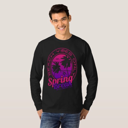 Spring Break Beach Vibes Only San Diego California Tシャツ (正面フル)