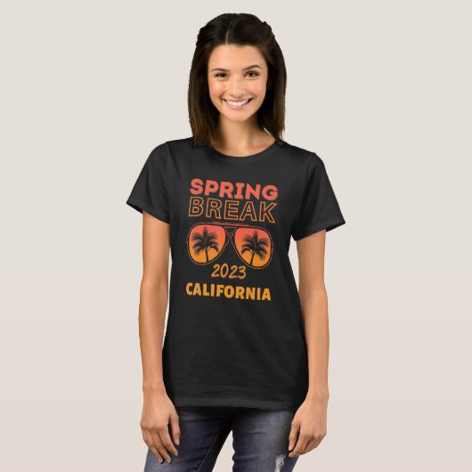 Spring Break California 2023 Sunglasses Beach Vaca Tシャツ (正面フル)
