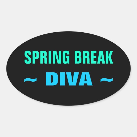 SPRING BREAK DIVAスタンプ（4、楕円） 楕円形シール (正面)