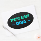 SPRING BREAK DIVAスタンプ（4、楕円） 楕円形シール (封筒)