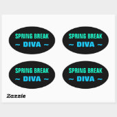 SPRING BREAK DIVAスタンプ（4、楕円） 楕円形シール (シート)