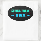 SPRING BREAK DIVAスタンプ（4、楕円） 楕円形シール (バッグ)