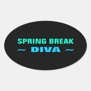 SPRING BREAK DIVAスタンプ(4、楕円) 楕円形シール