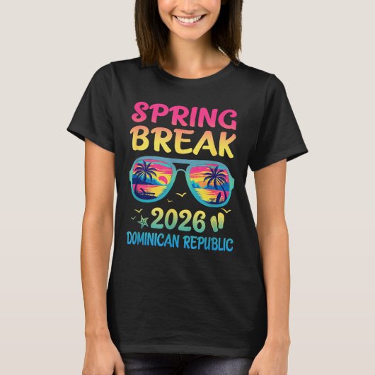 Spring Break Dominican Republic 2026 Vacation Trip Tシャツ (正面)