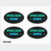 SPRING BREAK DUDEスタンプ(4、楕円) 楕円形シール (シート)