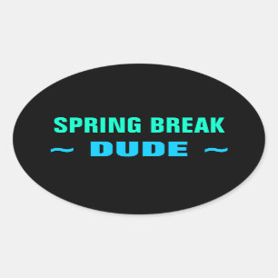 SPRING BREAK DUDEスタンプ(4、楕円) 楕円形シール