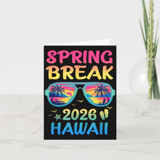 Spring Break Hawaii 2026 Vacation Trip Sungles  カード (正面)