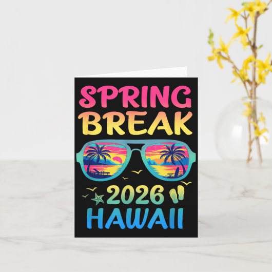 Spring Break Hawaii 2026 Vacation Trip Sungles カード (黄色い花)