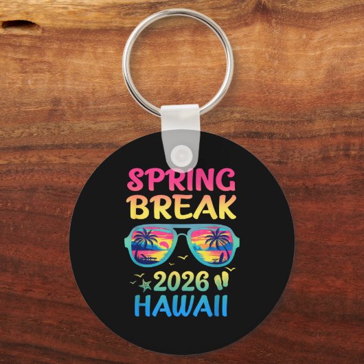 Spring Break Hawaii 2026 Vacation Trip Sungles  キーホルダー (正面)
