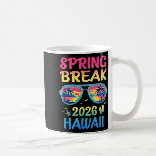 Spring Break Hawaii 2026 Vacation Trip Sungles コーヒーマグカップ (右)