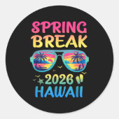 Spring Break Hawaii 2026 Vacation Trip Sungles  ラウンドシール (正面)